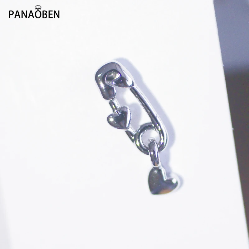 

PANAOBEN 925 Sterling Silver Piercing Stud Earrings for Women Korea Unique Heart-shaped Paperclip Punk Style Exquisite Jewelry