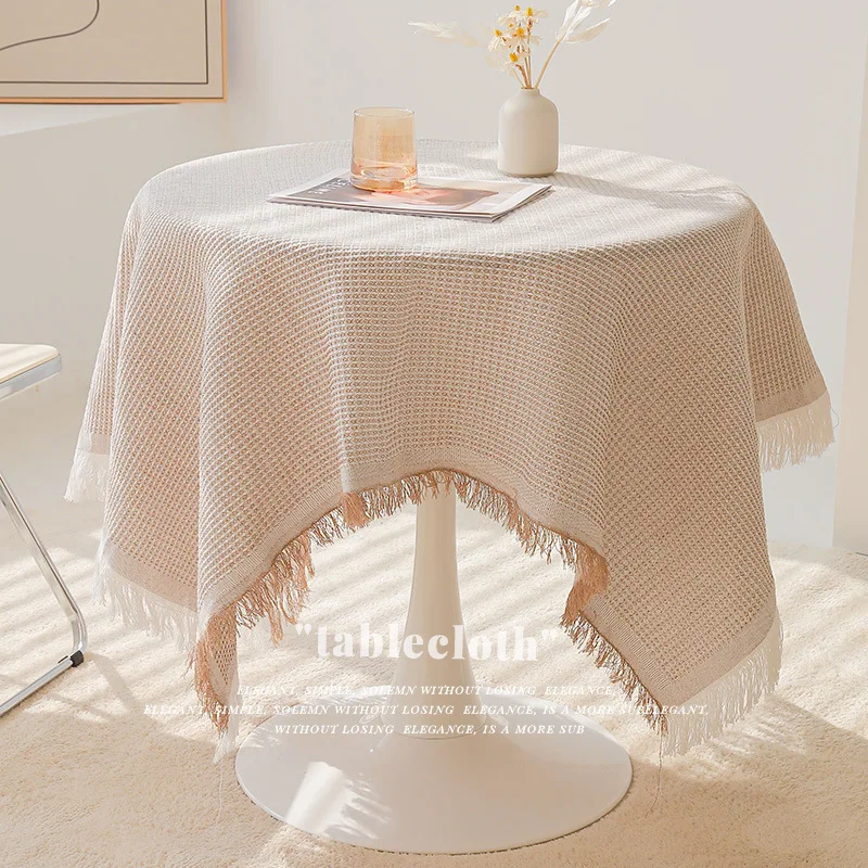 

French cotton white lace tablecloth Japanese restoring ancient ways round table cloth_AN2022