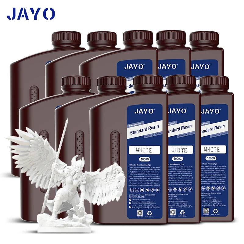 JAYO 3D Resin Water Washab/ABS-Like/Plant Based/Standard 10KG UV Photopolymer Resin Liquid 405nm For LCD 3D Printer Materials