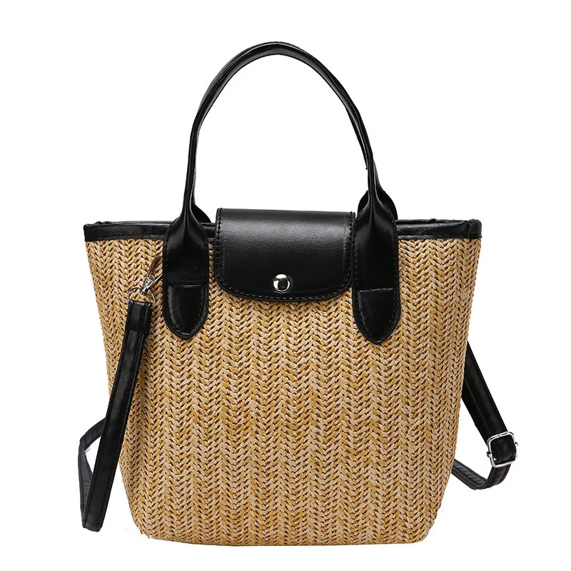 New high-capacity straw woven bag 2022 spring and summer new woven bag foreign style portable beach bag fashion messenger bag