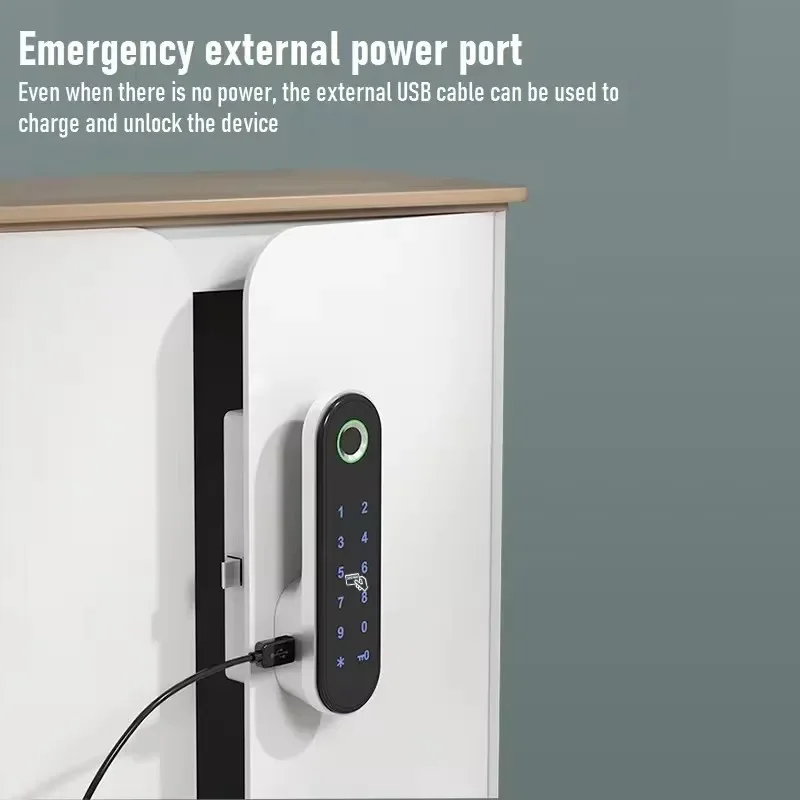 Замок электронный для шкафов и комодов замок со сканером отпечатков пальцев с