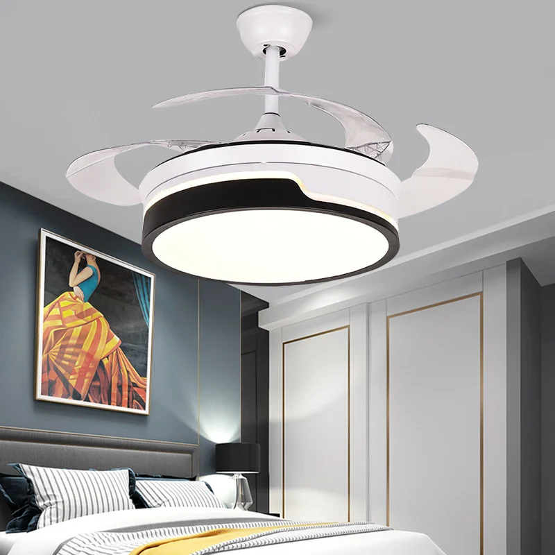 

42 inch led ceiling fan lamp with light remote control Invisible household modern simple living room bed dining