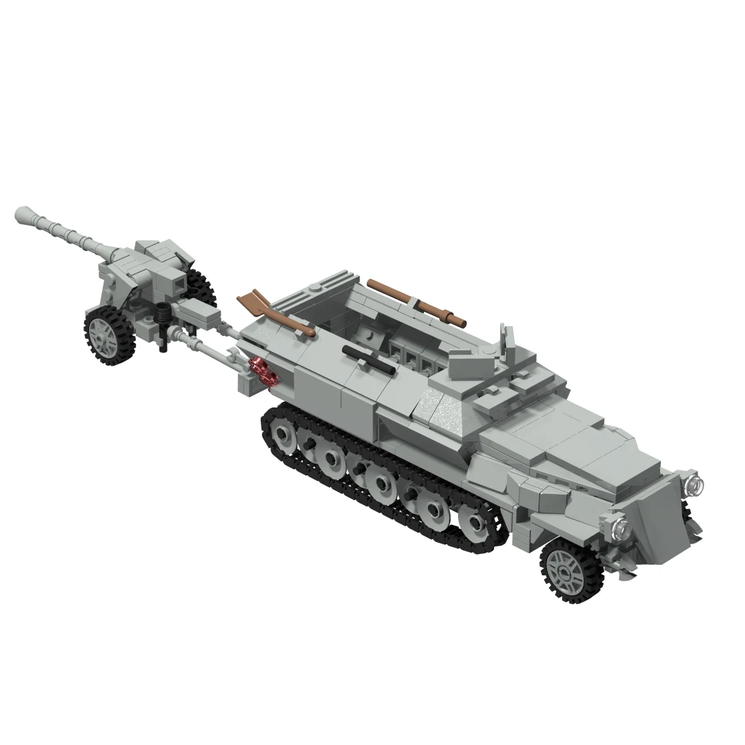

ww2 Military Weapons Sdkfz 251 Half-track light armored vehicle Assemblable moc Model Brick Tank 3 Soldiers Toys for Children