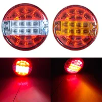 1/2Pc 20LED Round Trailer Truck Tail Lights Stop Parking Pick Up Lights Turn Signal Lamp For Caravan Lorry Van Running Taillight