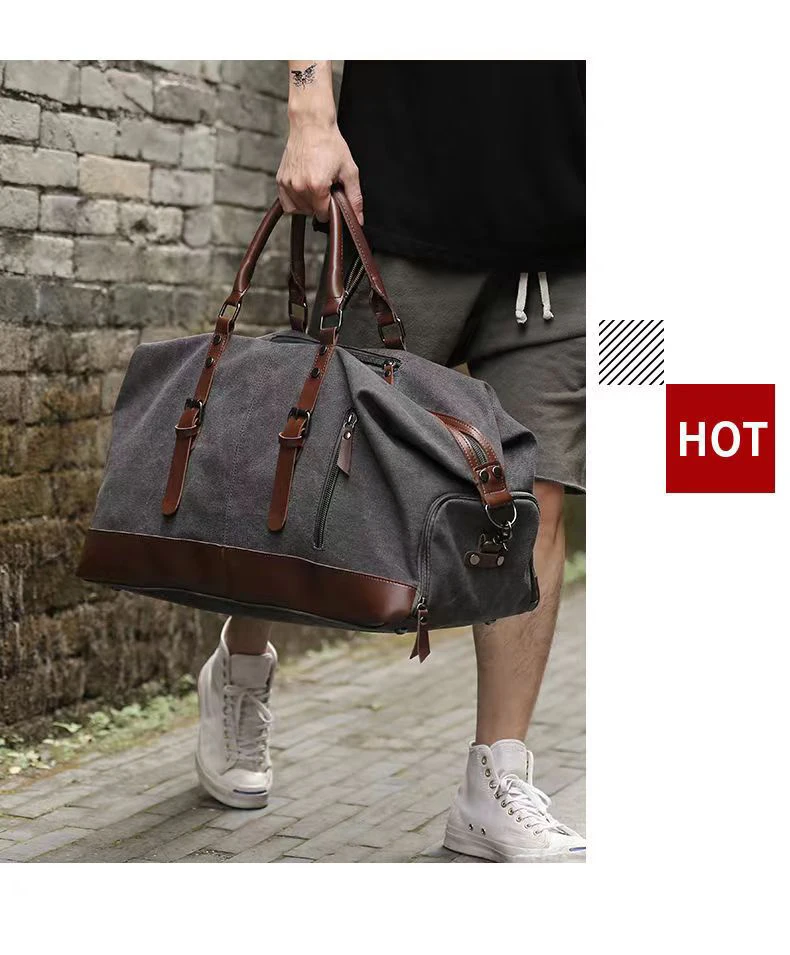Men's Hand-held Travel Retro Leisure Canvas Outdoor Business Registration Camping Fitness Bag