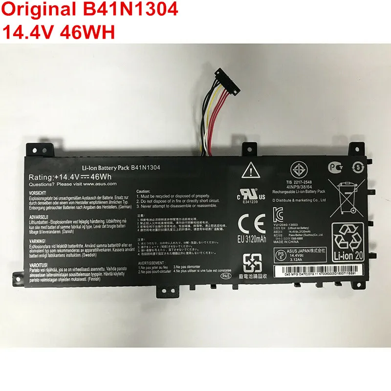 

14.4V 46Wh New Genuine B41N1304 Laptop Battery Notebook For Asus VivoBook A451LA A451LB A451LN K451LA R451LA R451LB S451LA