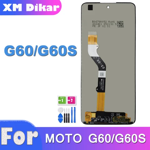 ЖК-дисплей для Motorola Moto G60, диагональ 2021 дюйма, искусственная кожа, сенсорный экран в сборе, дисплей для MOTO G51 с рамкой или