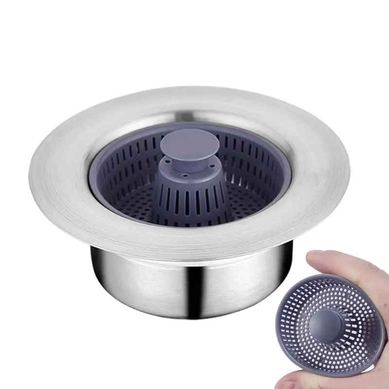 

Sink Stopper Kitchen Drain Pop Up Stainless Steel Sink Aid 3 In 1 Drain Plug And Detachable Kitchen Sink Drain Basket Anti