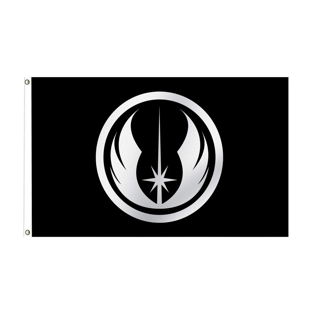 

Jedi Order Flag Jedi Symbol Black White Flags 3x5 Ft Home party travel photo event holiday decoration, gift giving, customizable