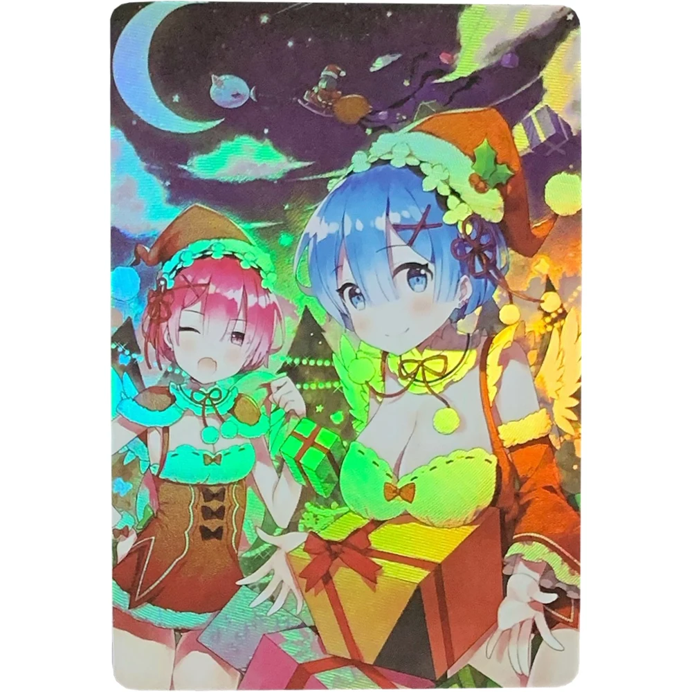 6 шт./компл. аниме рефракционные флэш-карты для девочек ACG Рождественская серия