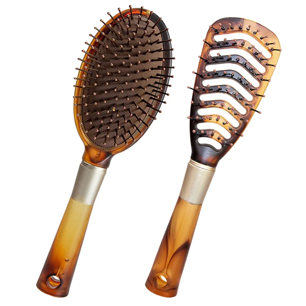 2 Pcs Hair Brush Comb Comfortable Comb Plastic Brush Hair Teasing Comb Hair Brush Set Wide Tooth Comb Portable Hair Brush