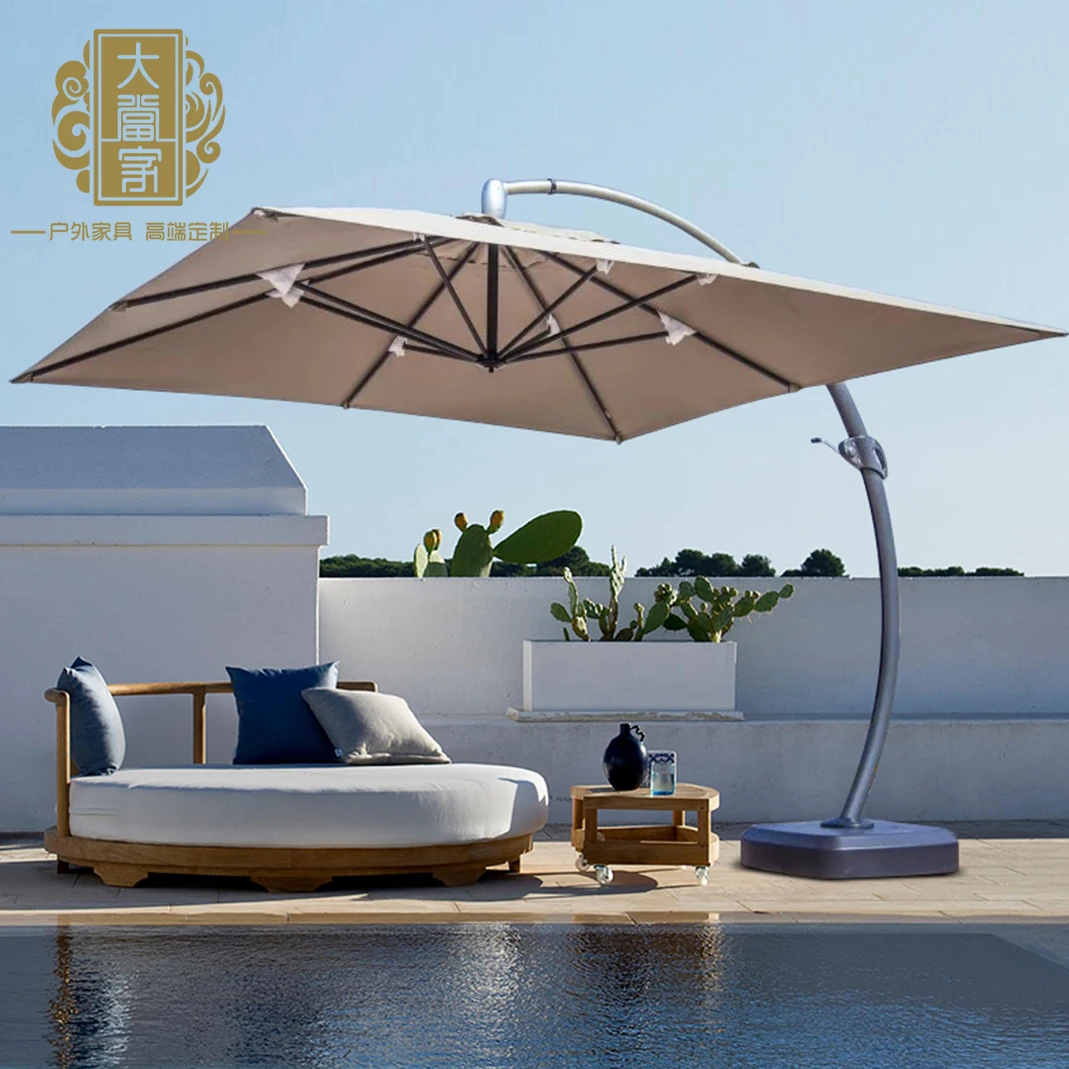 

Custom-made outdoor leisure garden villa hotel scenic mountain villa windproof outdoor square round Roman sunshade