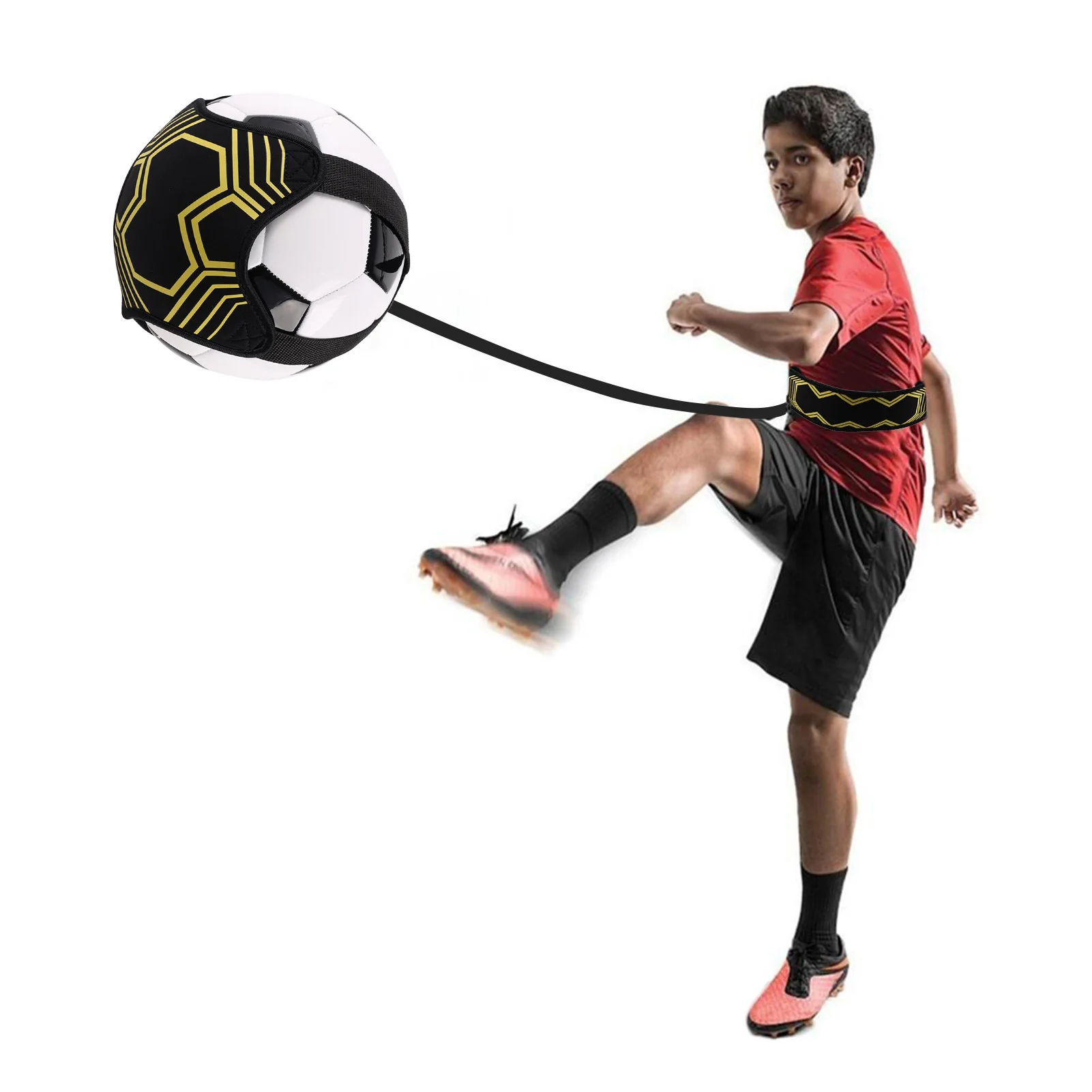 

Football Kick Trainer Useful Soccer Practice Training Aid For Developing Controlling Ball Skill Adjustable Portable Stretchable