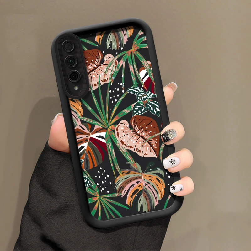 Painted Leaf Silicone Case For Huawei Honor 8X 9X Y7A X7 X9 X30 10I X50I Magic 5 6 Pro Shockproof Bumper Back Soft Phone Cover