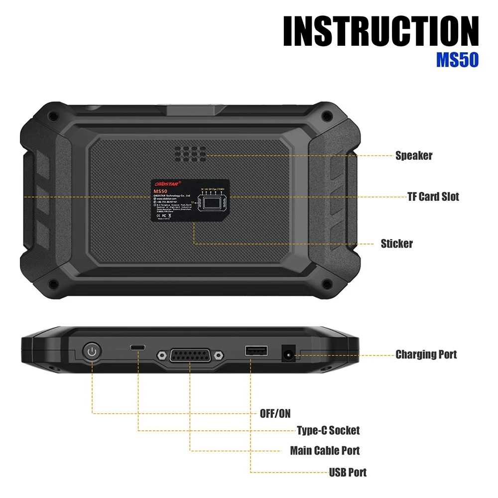 OBDSTAR MS50 Tablet STD-конфигурация для мотоцикла/снежного скутера/квадроцикла/ UTV