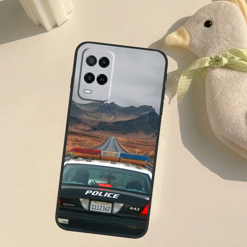 Светильник с изображением полицейских автомобилей в темное время суток для OPPO A74