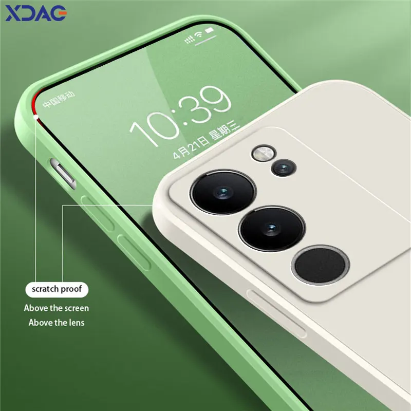 Оригинальный квадратный жидкий силиконовый чехол для VIVO S17 Pro S17e S17t защитный