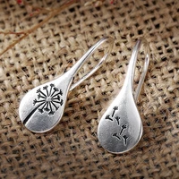 new bohemia silver plated dandelion drop earrings for women fashion jewelry party personality gift female accessories earring