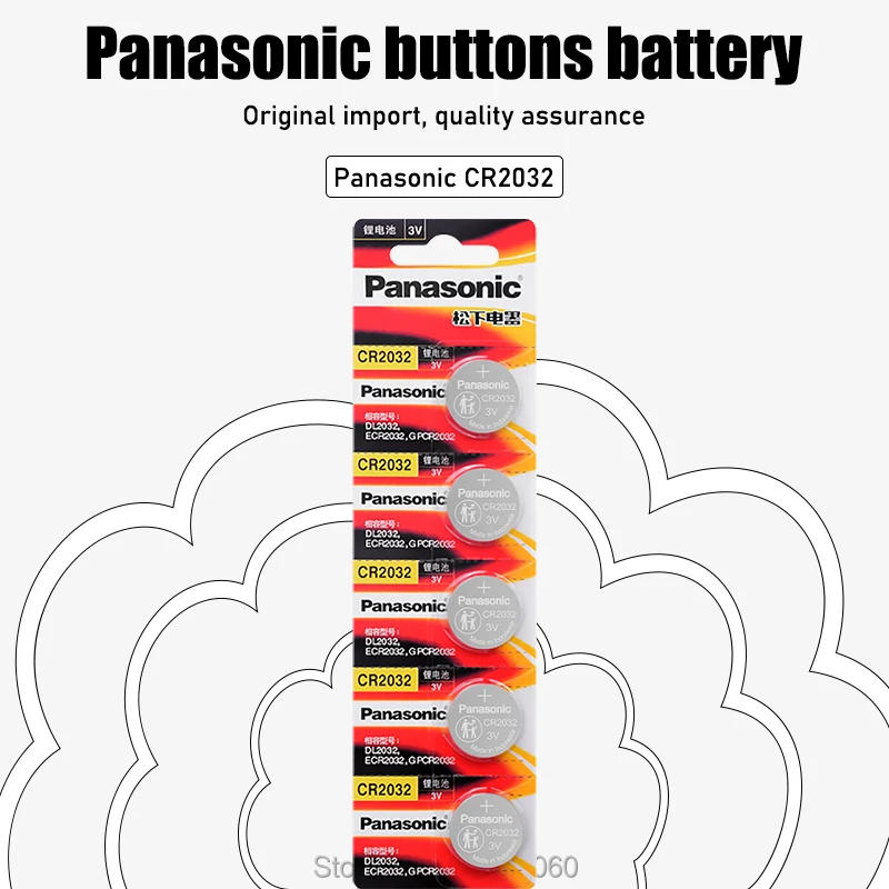 5 шт. CR2032 PANASONIC оригинальный кнопочный аккумулятор DL2032 ECR2032 5004LC BR2032 3 В Аккумулятор