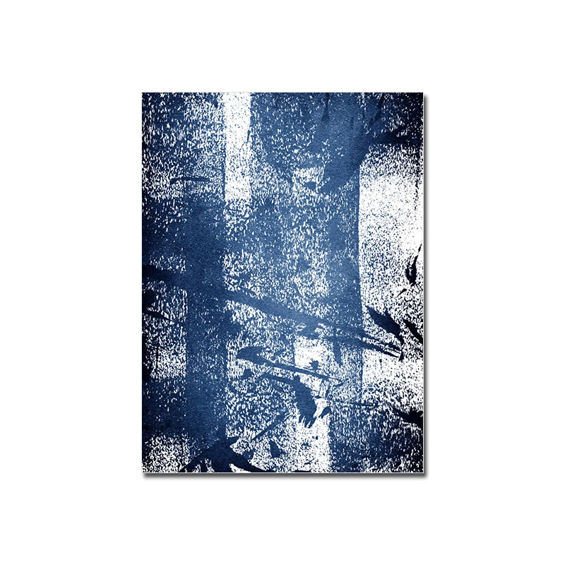 

Абстрактный плакат акварелью, темно-синий художественный принт, Современная Геометрическая Картина на холсте, Минималистичная Настенная картина для гостиной, домашний декор