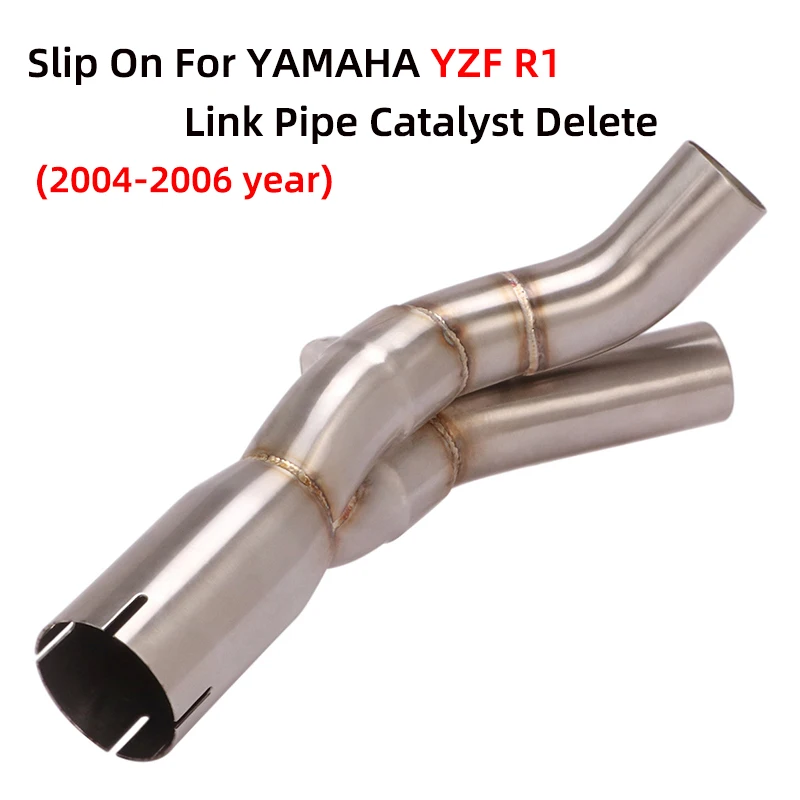 Slip On For Yamaha YZF R1 2004 2005 2006 Motorcycle Exhaust Escape Eliminator Enhanced Modified Middle Link Pipe Catalyst Delete