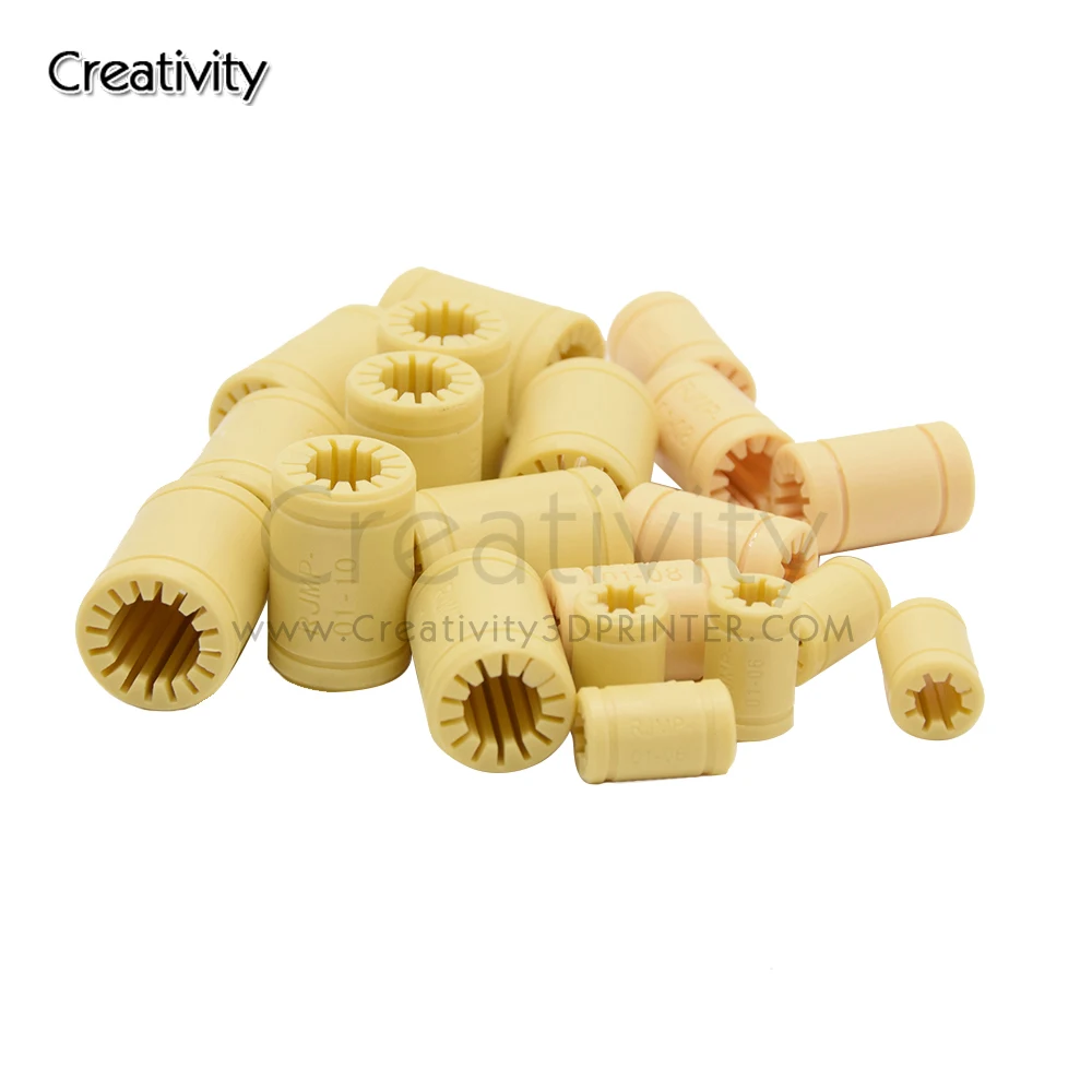 Твердый пластичный подшипник для 3D-принтера 10 шт., диаметр вала 6/8/10/12 мм, RJMP-01-06 RJMP-01-08 RJMP-01-10 RJMP-01-12