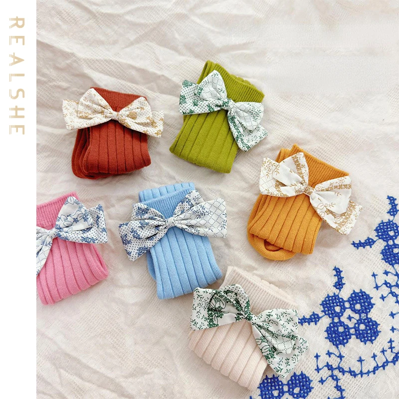 

6 Pairs/Lot Girl Socks Bow Soft Princess Socks for Girls Sweet Children's Socks 2023 Kids Dance Sock Girl Accessories
