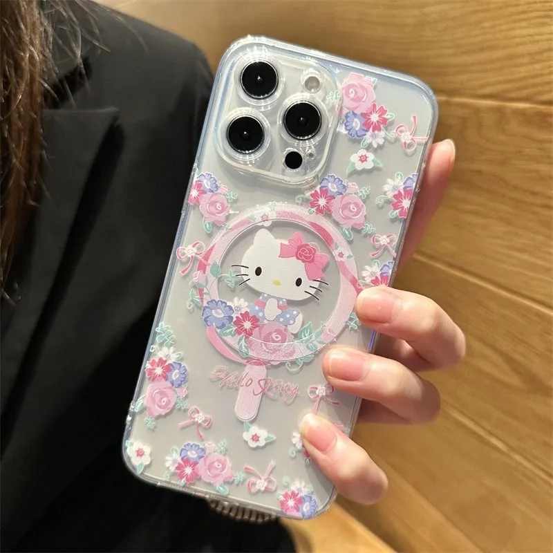 New Sanrios Cute Hellokitty My Melody Magsafe Magnetic Phone Case for Samsung Galaxy S24 S23 S22 S21 S20 FE Plus Ultra 5G Cover