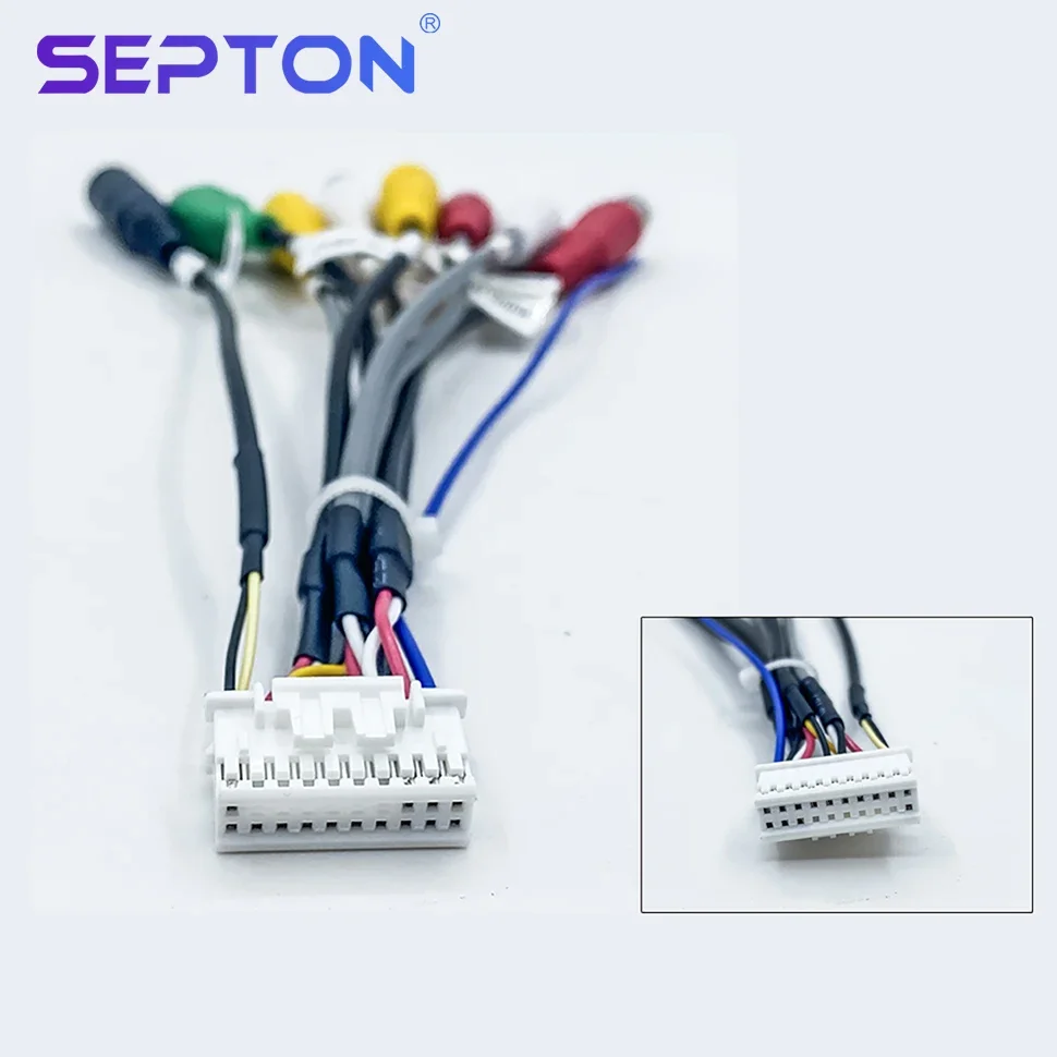 

SEPTON 20-контактные выходной кабели для автомобильного радиоприемника Android, универсальный кабель RCA, адаптер, разъем проводки, жгут проводов