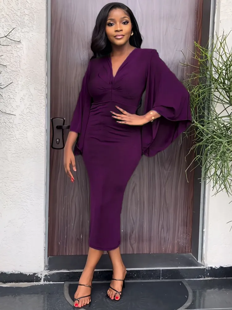 

African Dresses For Women Vetement Femme Spring New Dashiki Abaya Solid Color Maxi Dress Africa Clothes Dashiki Ankara Dresses