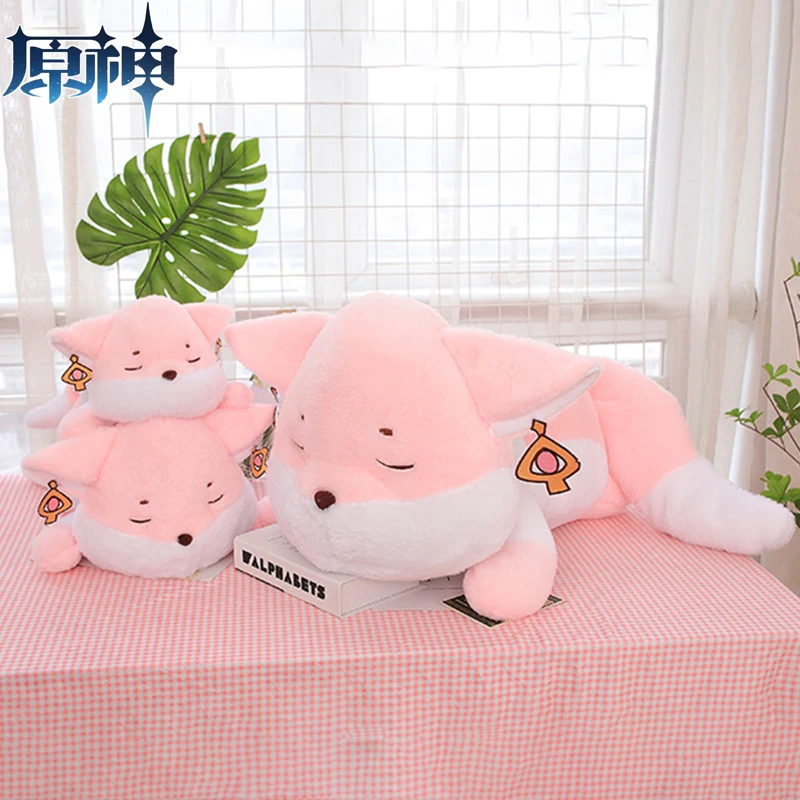 

30/40/60 см Genshim Impact Yae Miko Fox плюшевые куклы, игрушки для косплея Genshin Kawaii, розовая подушка, подушка, подарок на день рождения, украшение дивана