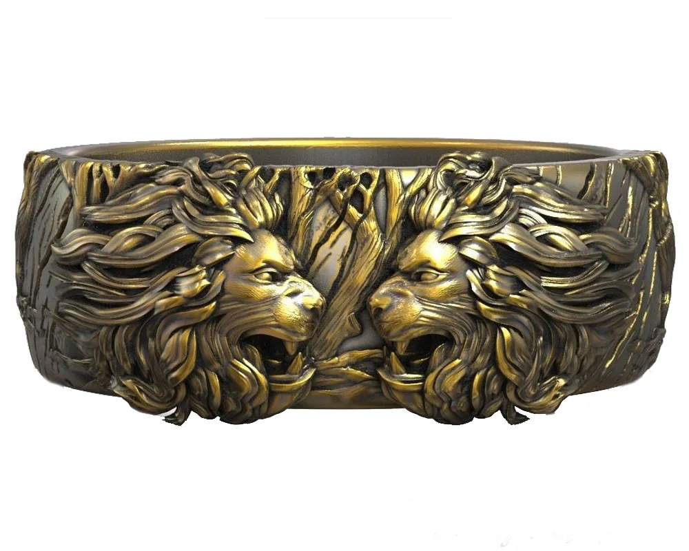 

Кольцо с головой льва 10 г, обручальное кольцо из серебра 925 пробы золотистого цвета