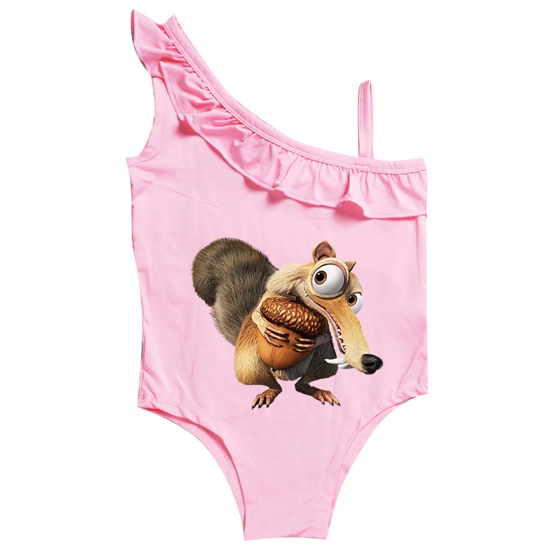 

2022 New Disney Girls Swimsuit Ice Age Cartoon Print Camisole Beachwear Cute One Piece Swimsuit 2-12Y