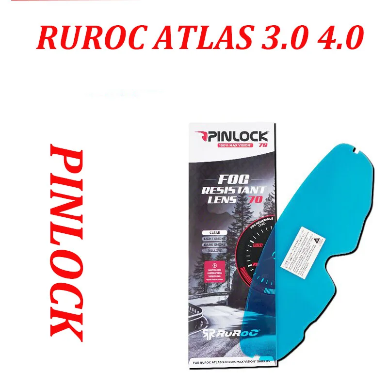 Мотоциклетная линза Pinlock для RUROC ATLAS 3,0 4,0 полный шлем козырек Пряжка противотуманная наклейка Солнцезащитная пленка Мотоциклетные аксессуары