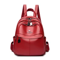2022 new ladies leather backpack large capacity fashion ladies shoulder bag lightweight ladies double zipper travel backpack