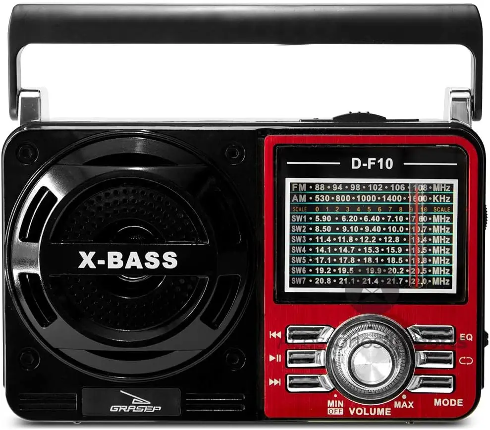 

2023 NEW de Alta Potência - UAU! UAU! Retro High-Powered Red Radio Speaker Box - Enjoy Music in Style!