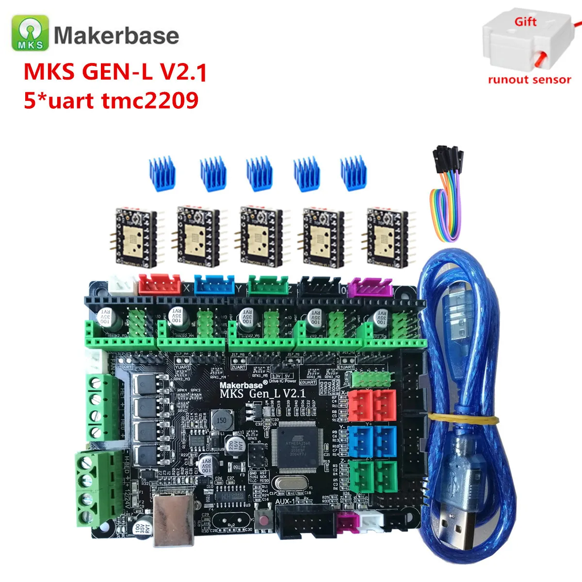 Makerbase оригинальная плата управления для 3D-принтера MKS GEN L V2.1 поддержка платы a4988