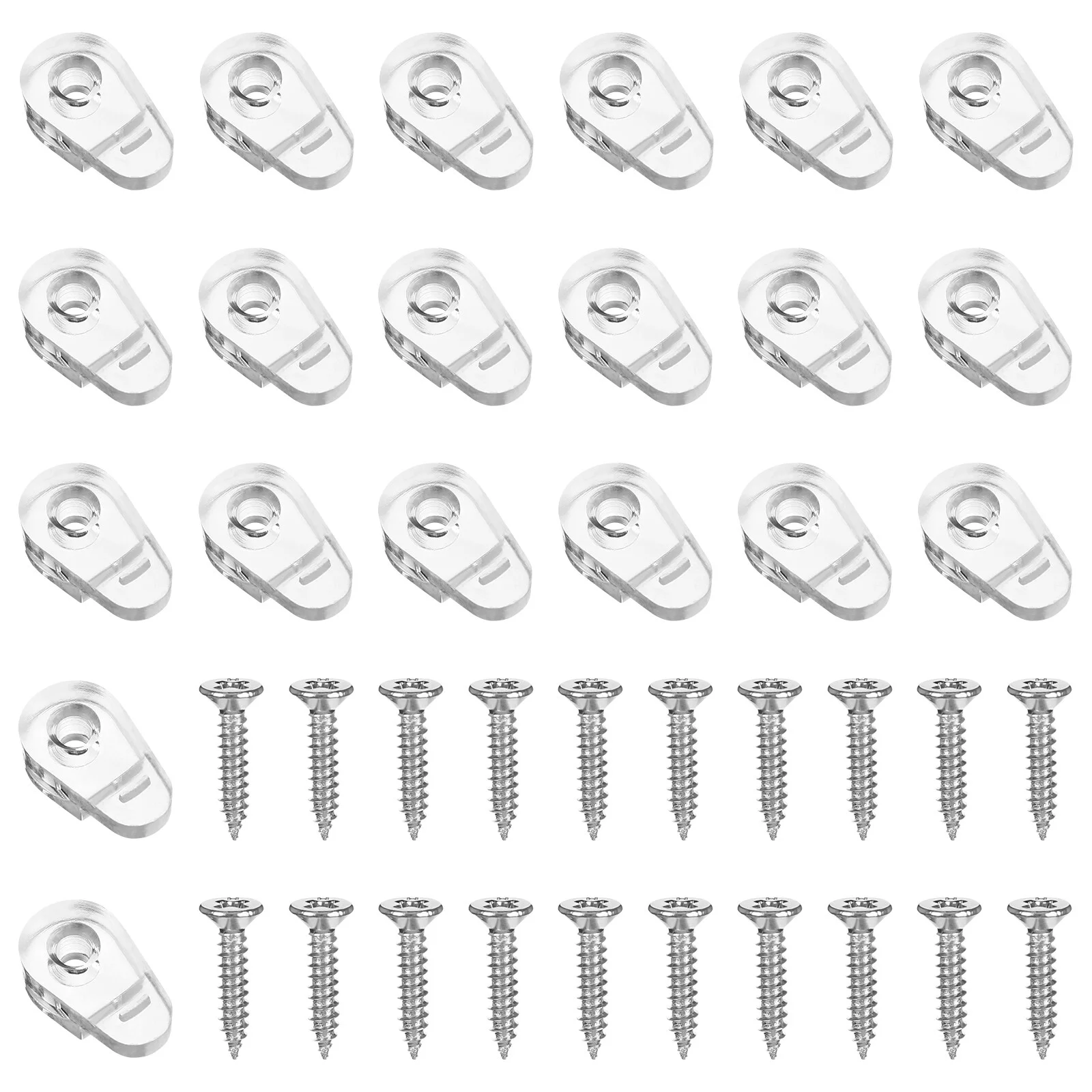 

20 Pcs Plastic Clips Frameless Mirror Hanging Hardware Clear Holder Securing Fixing Screws Mounting Tool