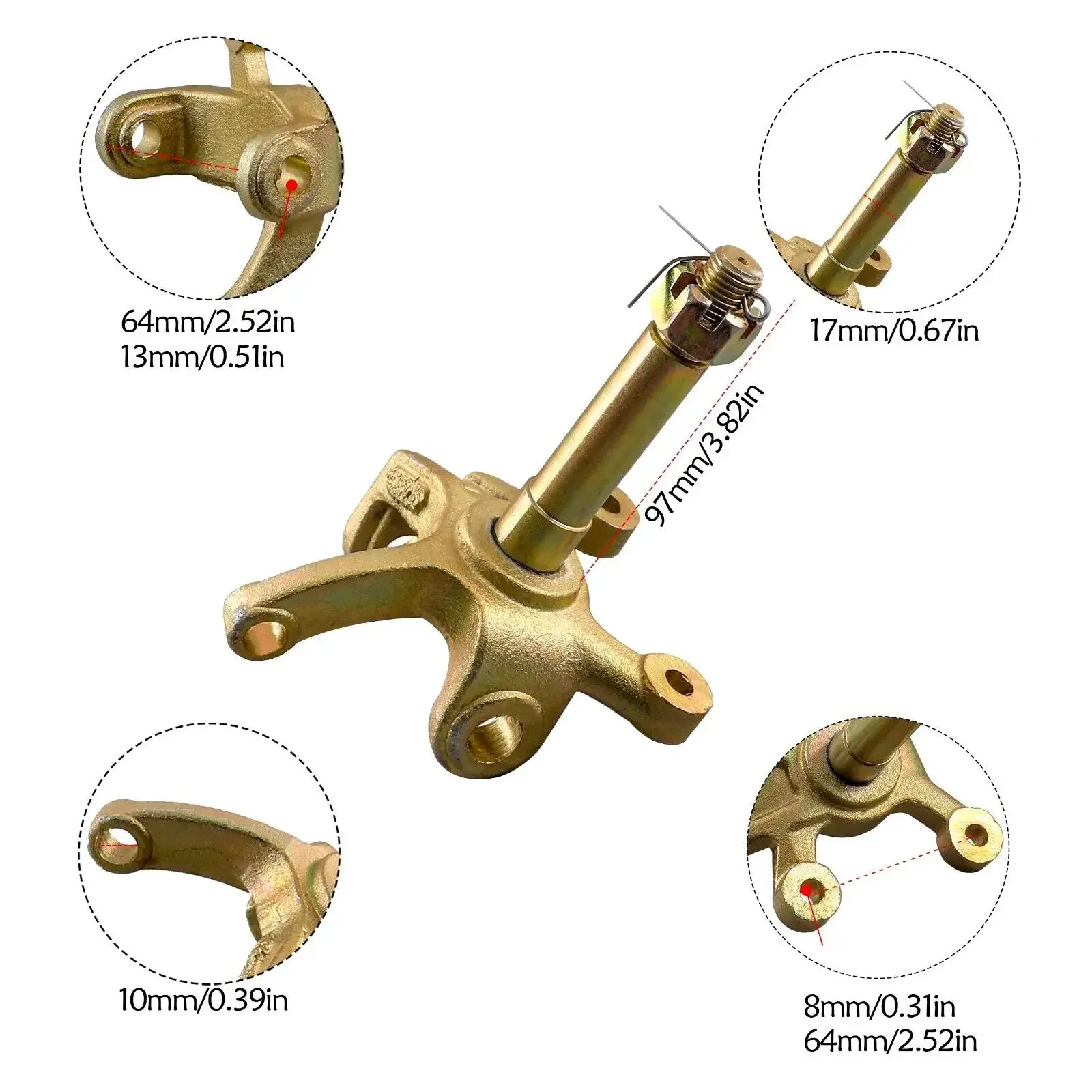 Go Kart 4-шпилька переднего дискового тормоза ступица обода колеса и шпиндель