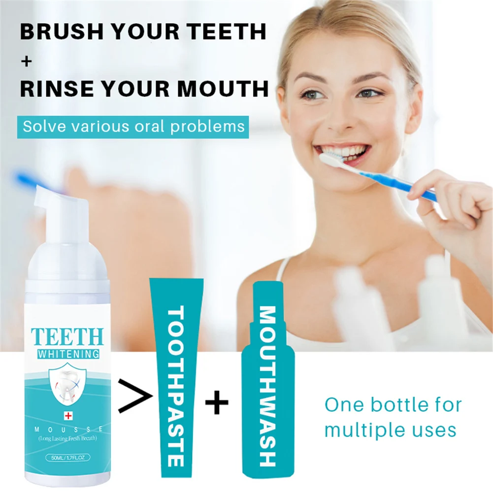 

Teeth Whitening Products Mousse Foam Toothpaste Dental Bleaching Whitener Remove Plaque Stains Fresh Breath Oral Hygiene Care