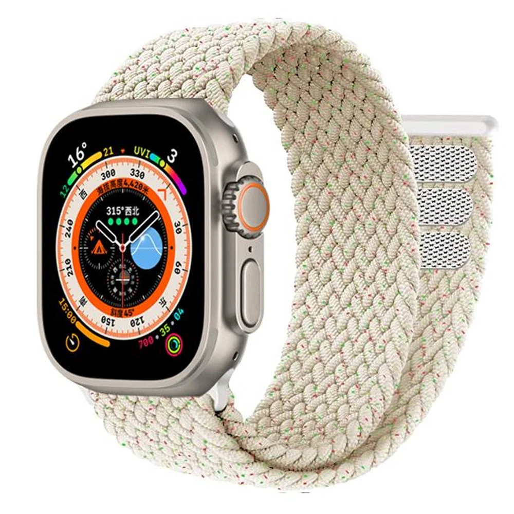

Ремешок соло Плетеный для Apple watch Band 44 мм 40 мм 45 мм 41 мм 42 мм ultra 49 мм, браслет correa для iwatch series 7 3 5 4 se 6 8