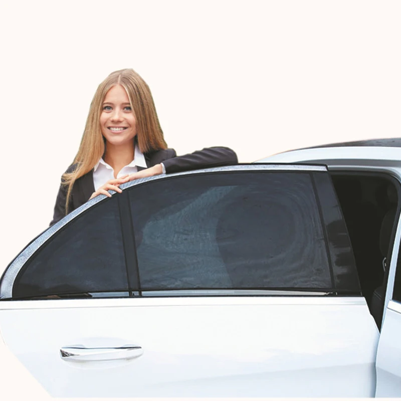 

New 4-piece sunshade, window screen, anti-mosquito, r curtain, light, beautiful and easy to store car curtains car accessories