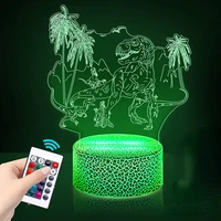 dinosaur night light 3d lamp dinosaur light for boys bedroom decor with 16 color changing remote control kids gift birthday