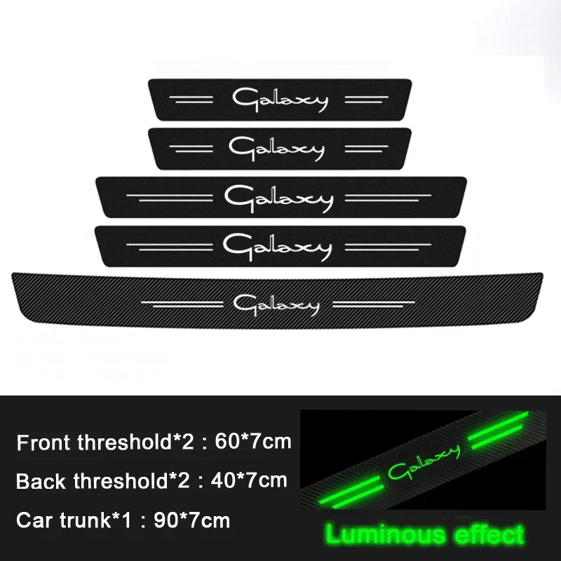 

Светящийся значок для Ford Galaxy, порог багажника автомобиля, защита педали, порог, наклейки на накладку, наклейки из углеродного волокна, интерьер