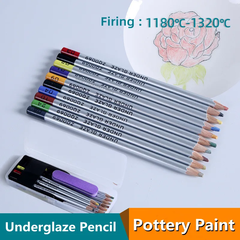 Pottery Underglaze Color Pencil 10 Colors Optional High Temp