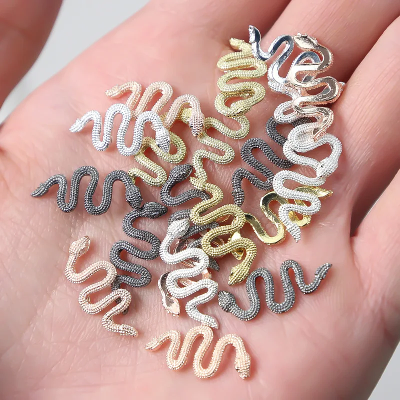 

10pcs Mini Snake Nail Art Charms Shiny Alloy Diamond Snake Jewelry Nail Decoratio Luxury DIY Nail Art Rhinestone Manicure Supply