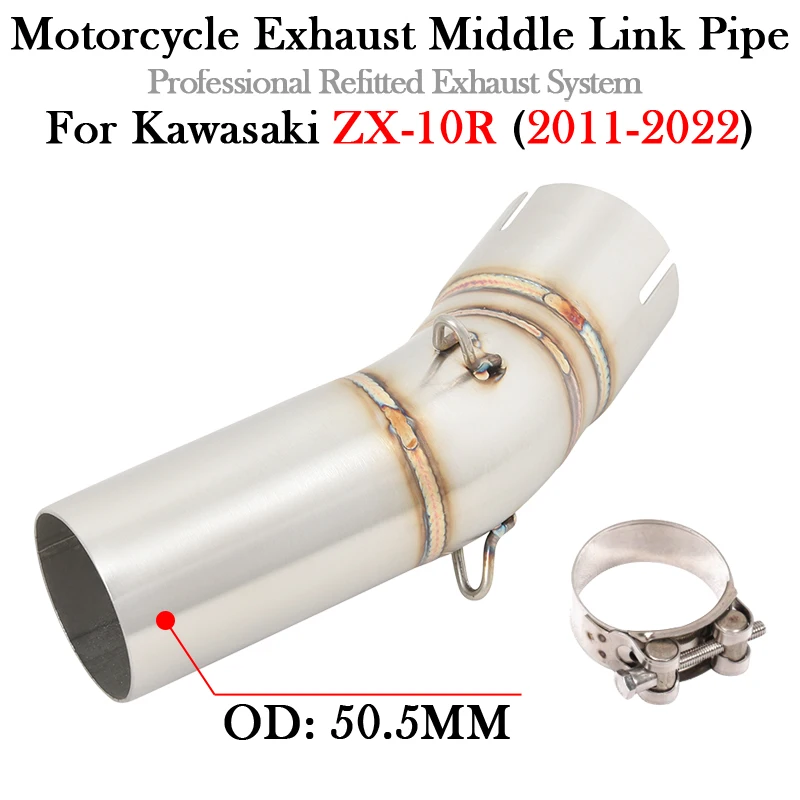 

Выхлопная система мотоцикла без шнуровки, модификация глушителя, средний звеньевой трубы для KAWASAKI ZX-10R ZX10R ZX 10R 2011 - 2021 2022