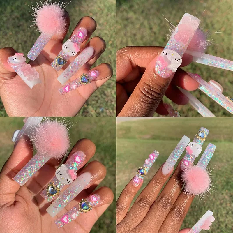 Розовый и белый блестящий полигель для ногтей ROSALIND Полупостоянный акриловый