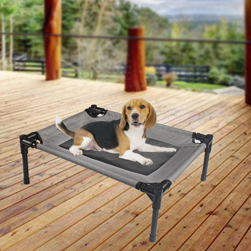 

N7MD Chew Proof Elevated Dog Bed Cooling Raised Pet Cots Sturdy Metal Frame Durable Center Mesh for Indoor or Outdoor Use