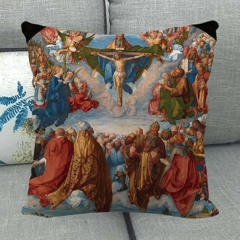 

New Year 2023 Christmas Decorations for Home 16 Style Jesus 45x45cm Imitation linen Cushion Cover Ornaments Natal Navidad